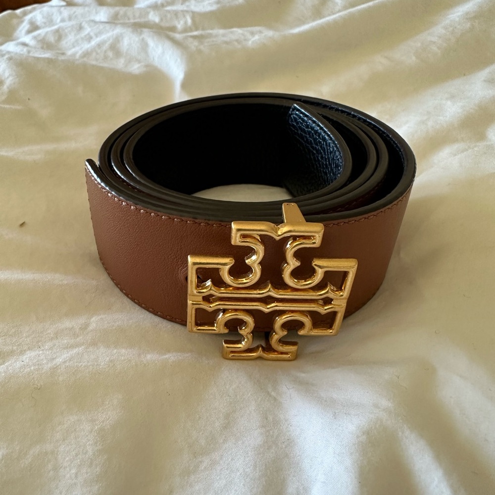 Tory Burch Reversible Belt - Black and Brown - Size Medium